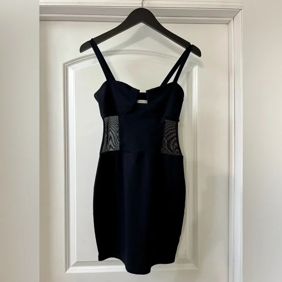 Susana Monaco Little Black Dress With Mesh Inserts - Picture 4 of 5